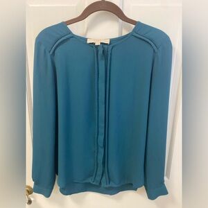 LOFT Teal Blouse with Elegant Detailing